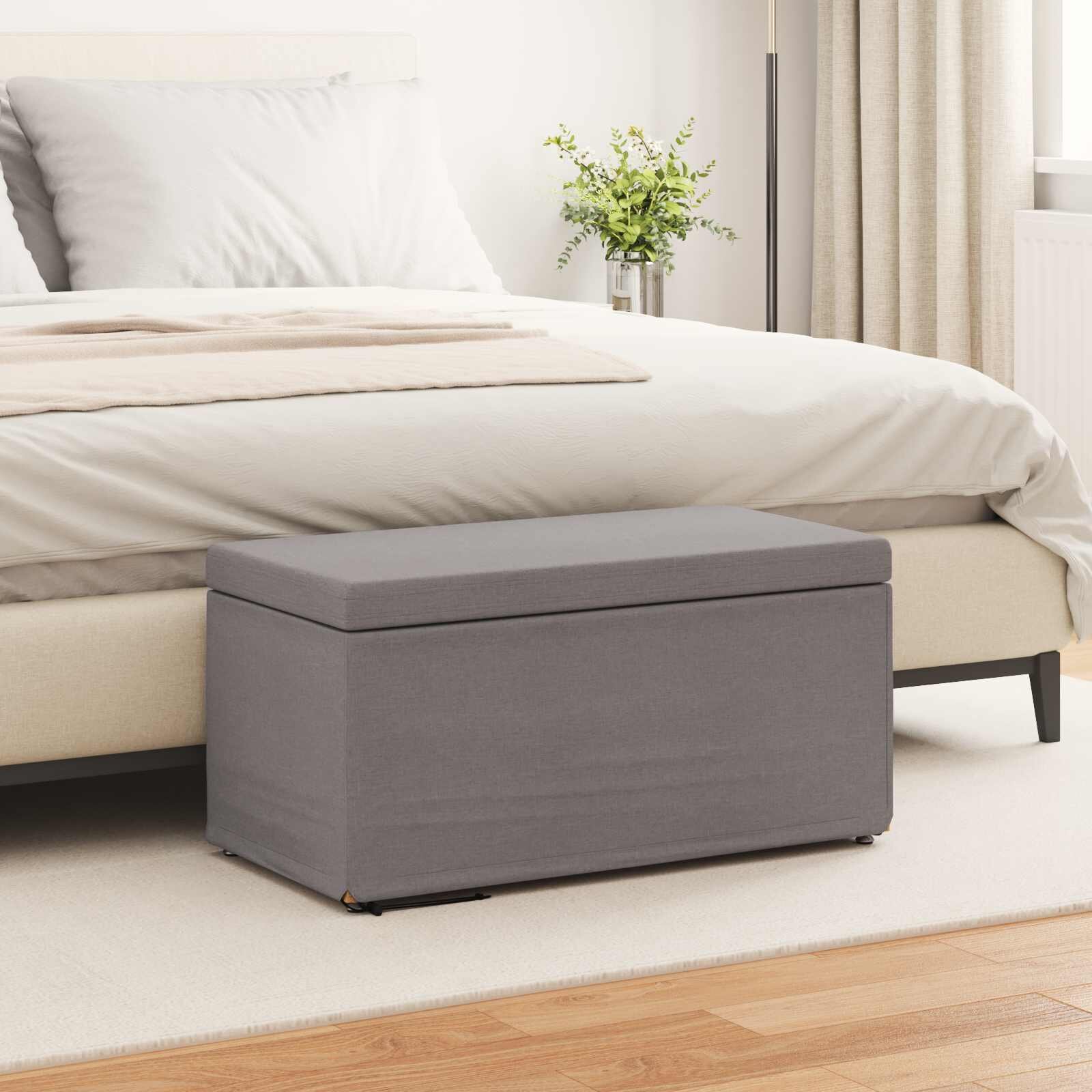 vidaXL Стук Таупе 81 x 41 x 40 cm Текстил и конструирано дърво