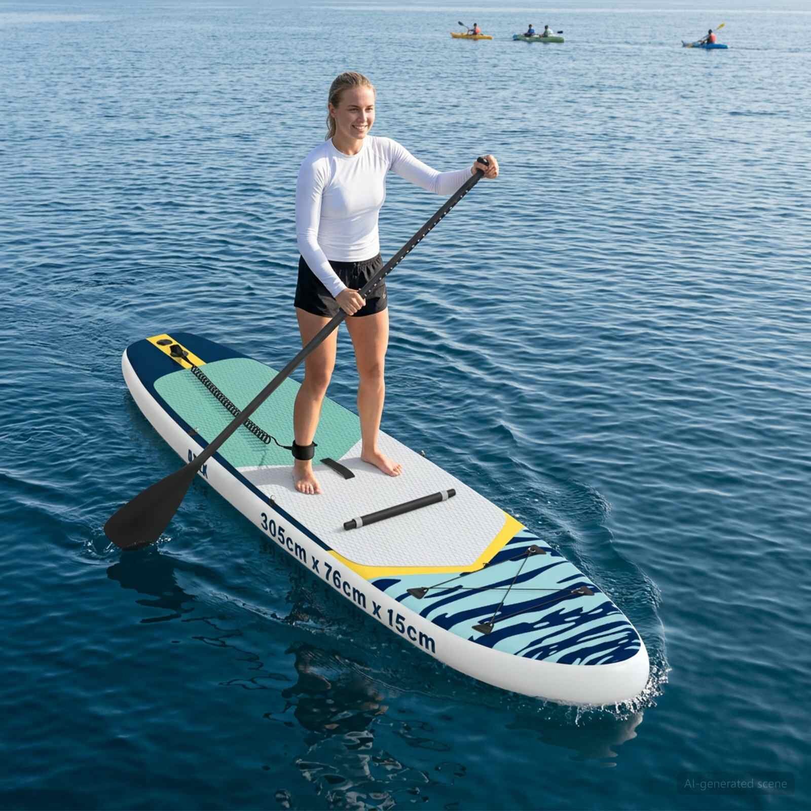 vidaXL SUP дъска с място 2 в 1 APEX 305 x 76 x 15 cm Синьо
