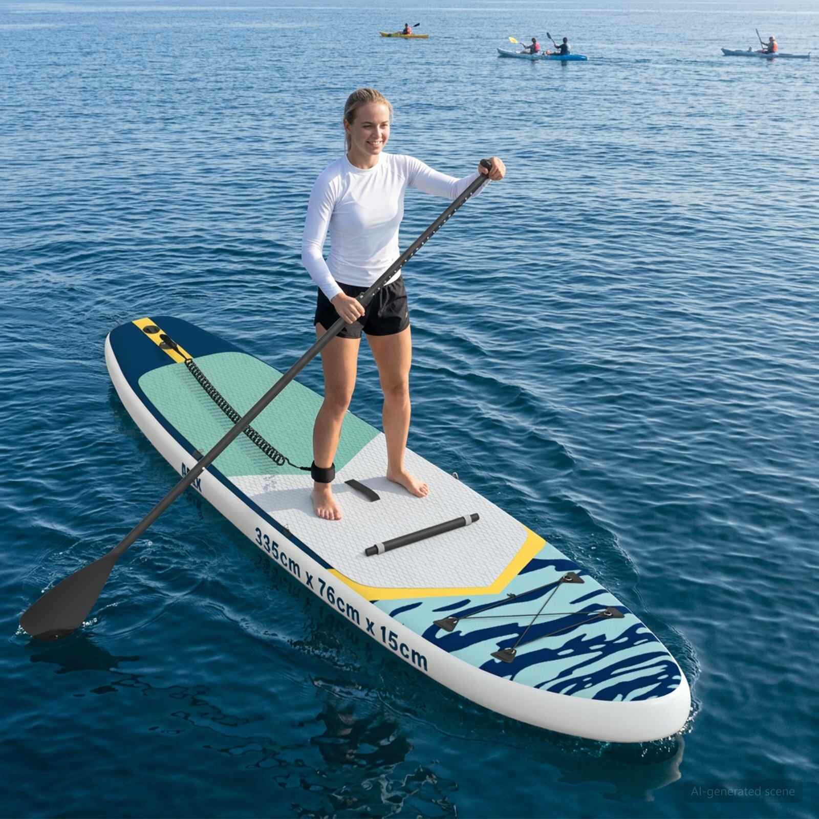vidaXL SUP дъска с място 2 в 1 APEX 335 x 76 x 15 см Синьо
