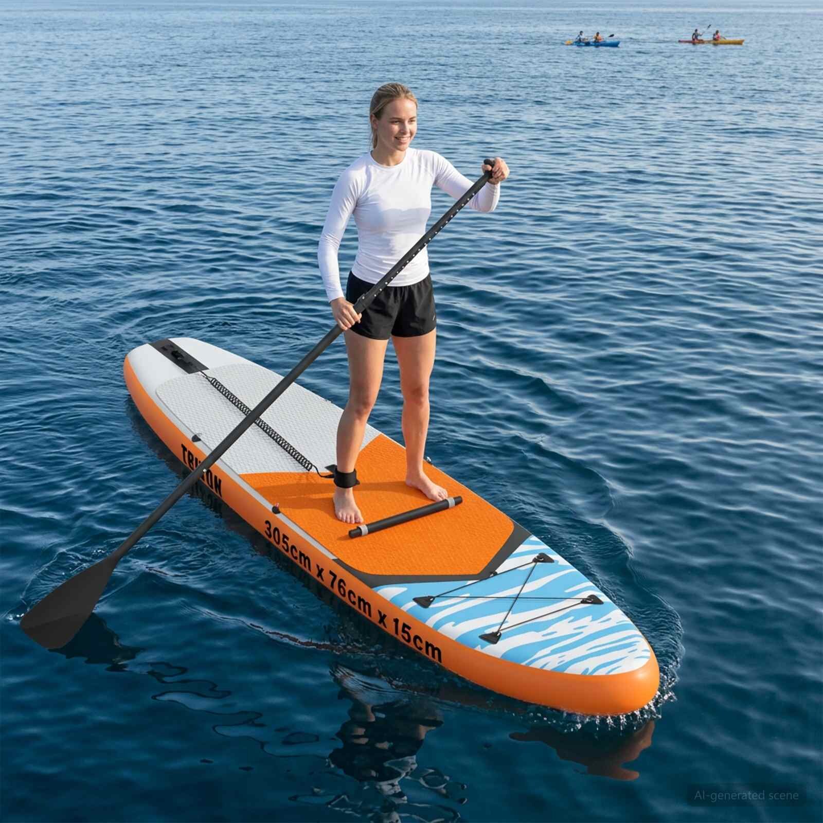 vidaXL SUP дъска със седалка 2-в-1 TRITON 305 x 76 x 15 cm Синьо