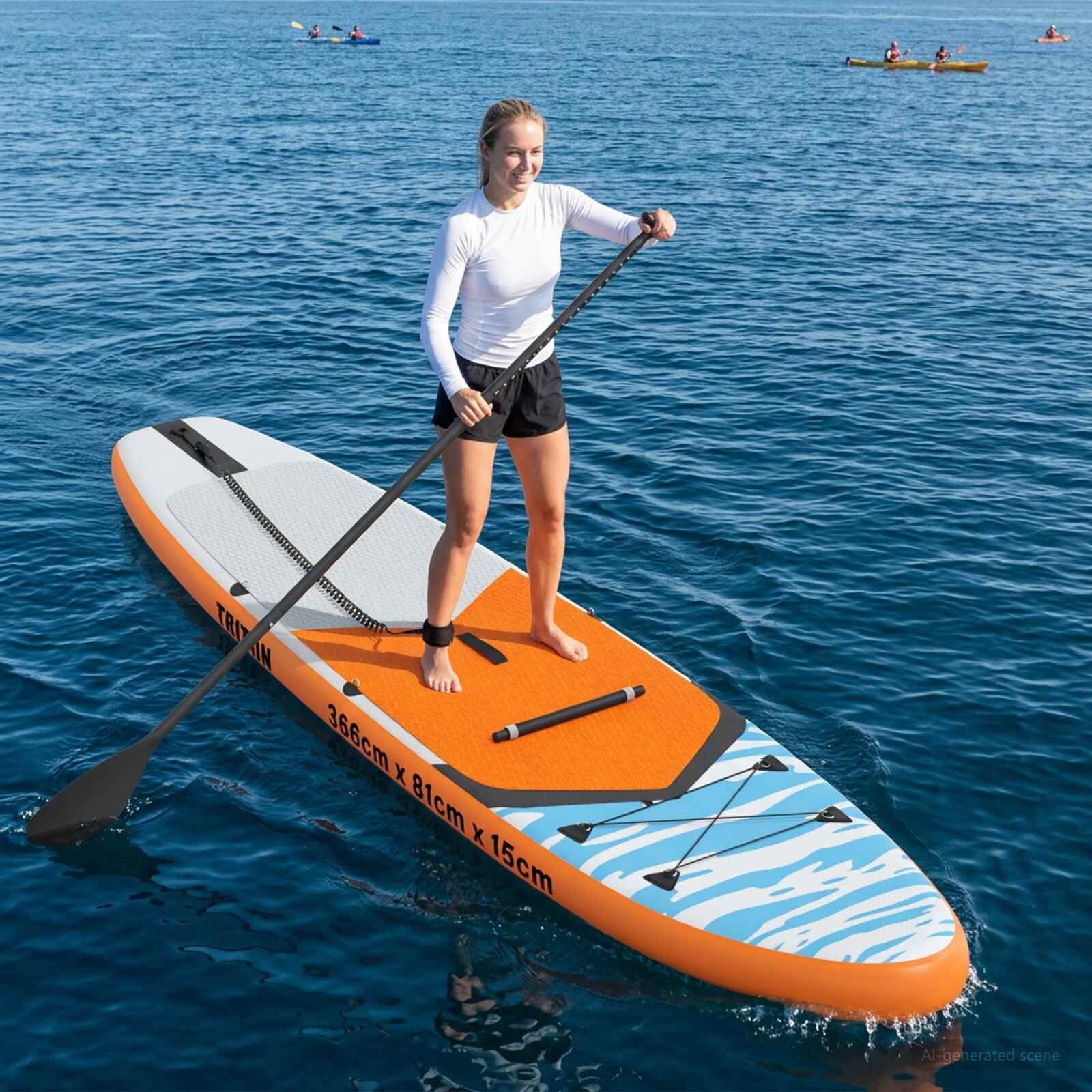 vidaXL SUP дъска със седалка 2-в-1 TRITON 366 x 81 x 15 см Синьо