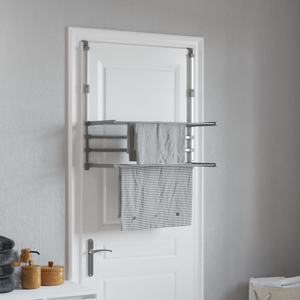 vidaXL Сушилник за балкон 89x25x(60-95) см алуминий