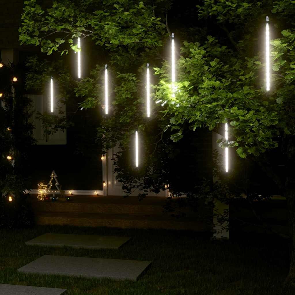 vidaXL Светещи метеори 8 бр 30 см студено бяло 192 LED закрито/открито