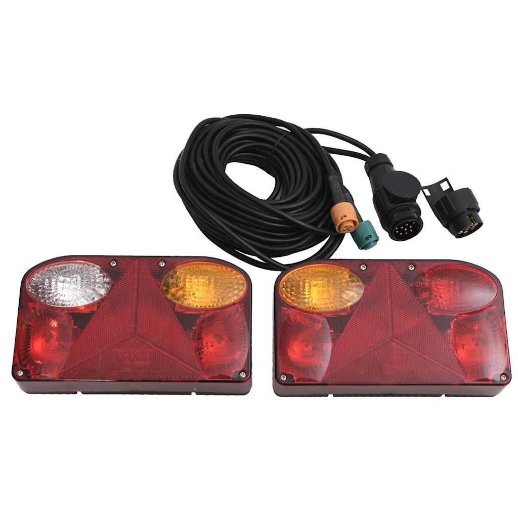 vidaXL Светлини за ремарке 2 бр червени 23x6x13 см 12V крушка