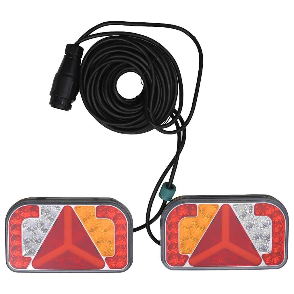 vidaXL Светлини за ремарке 2 бр червени 24x5x145 см 12V LED крушка