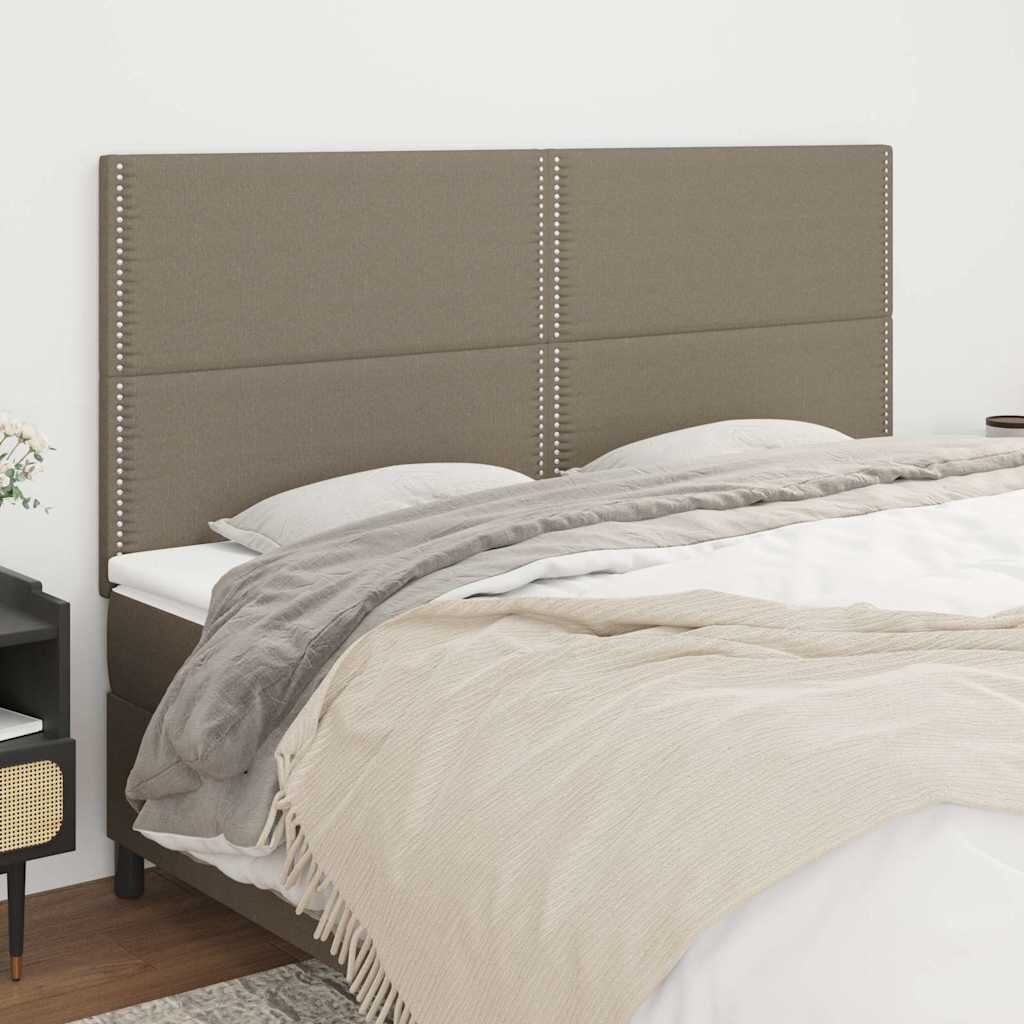 vidaXL Табла за легло бежово 200x5x118/128 см плат