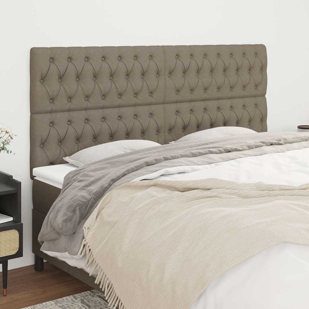 vidaXL Табла за легло бежово 200x7x118/128 см плат