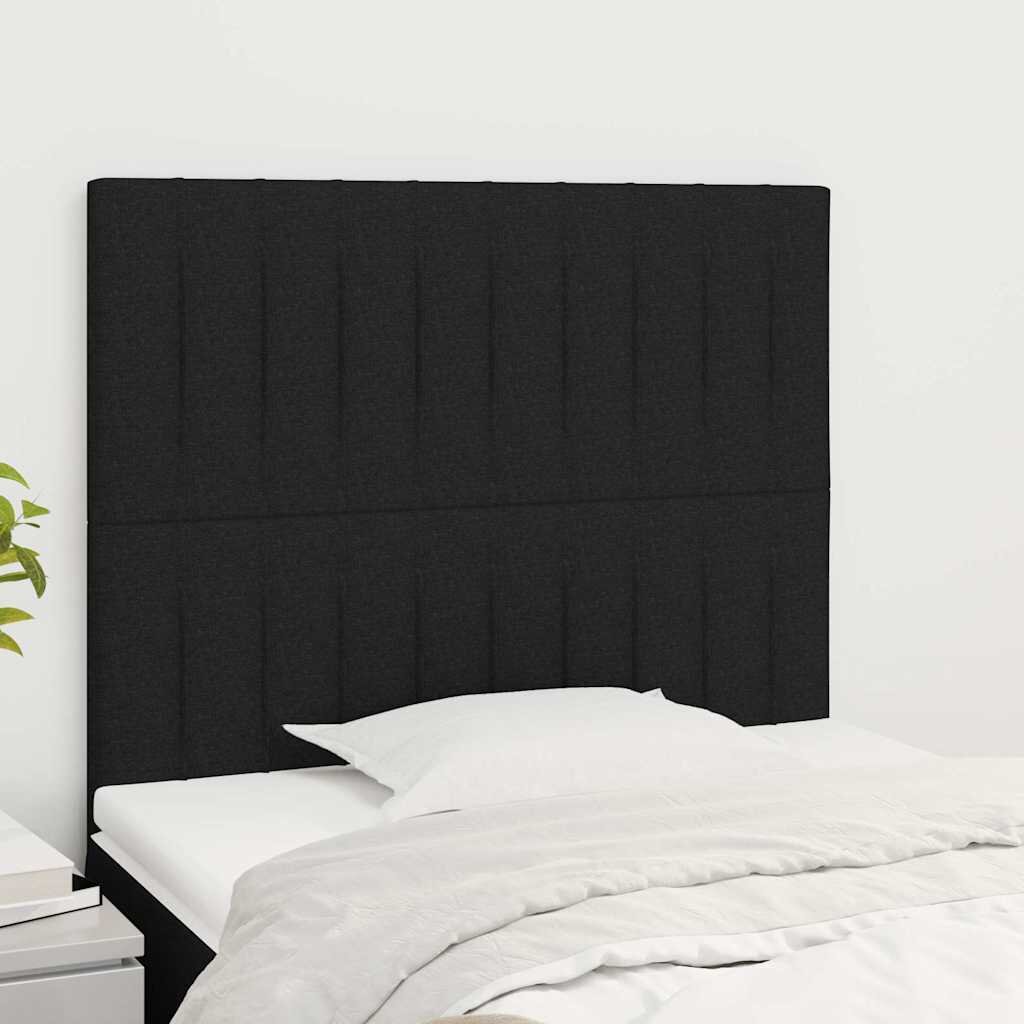 vidaXL Табла за легло черна 80x5x118/128 см плат