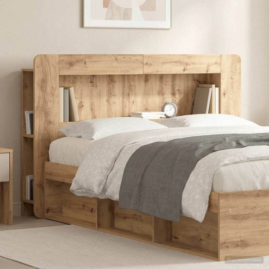 vidaXL Табла за легло Дъб артизан 140 cm Инженерен дървен материал