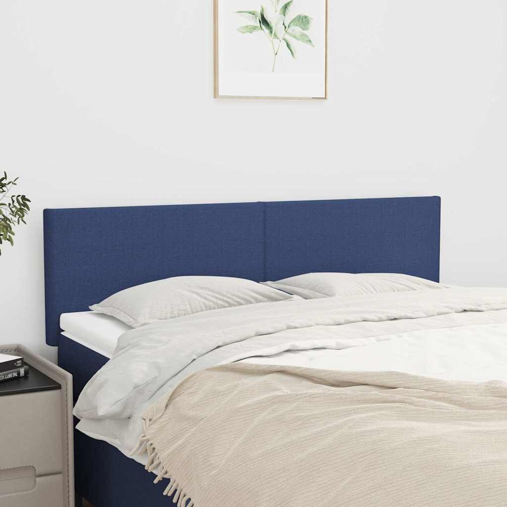 vidaXL Табла за легло синя 144x5x78/88 см плат