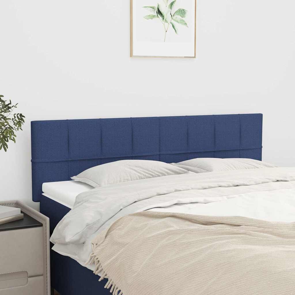 vidaXL Табла за легло синя 144x5x78/88 см плат