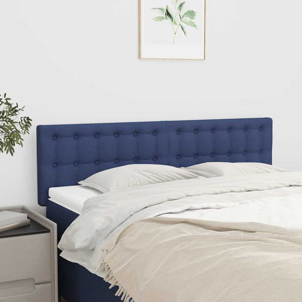 vidaXL Табла за легло синя 144x5x78/88 см плат