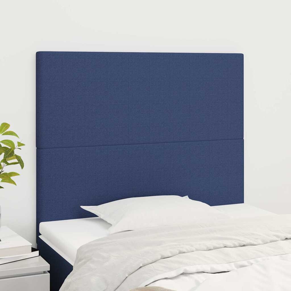 vidaXL Табла за легло синя 80x5x118/128 см плат
