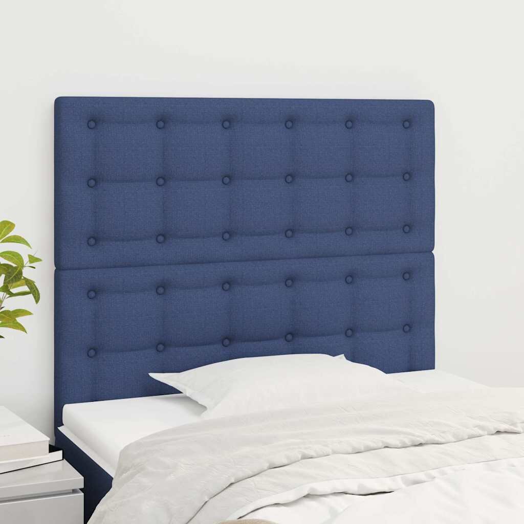 vidaXL Табла за легло синя 90x5x118/128 см плат