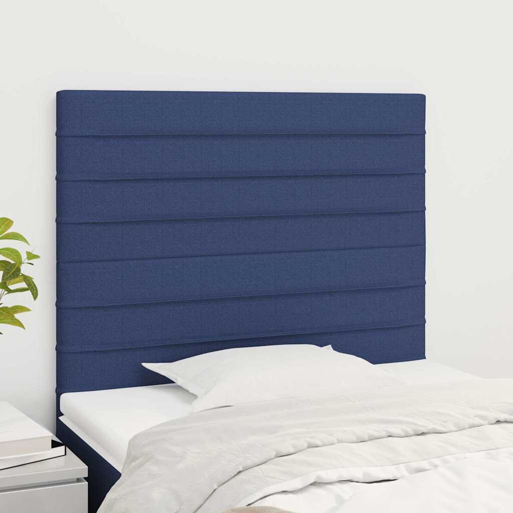vidaXL Табла за легло синя 90x5x118/128 см плат
