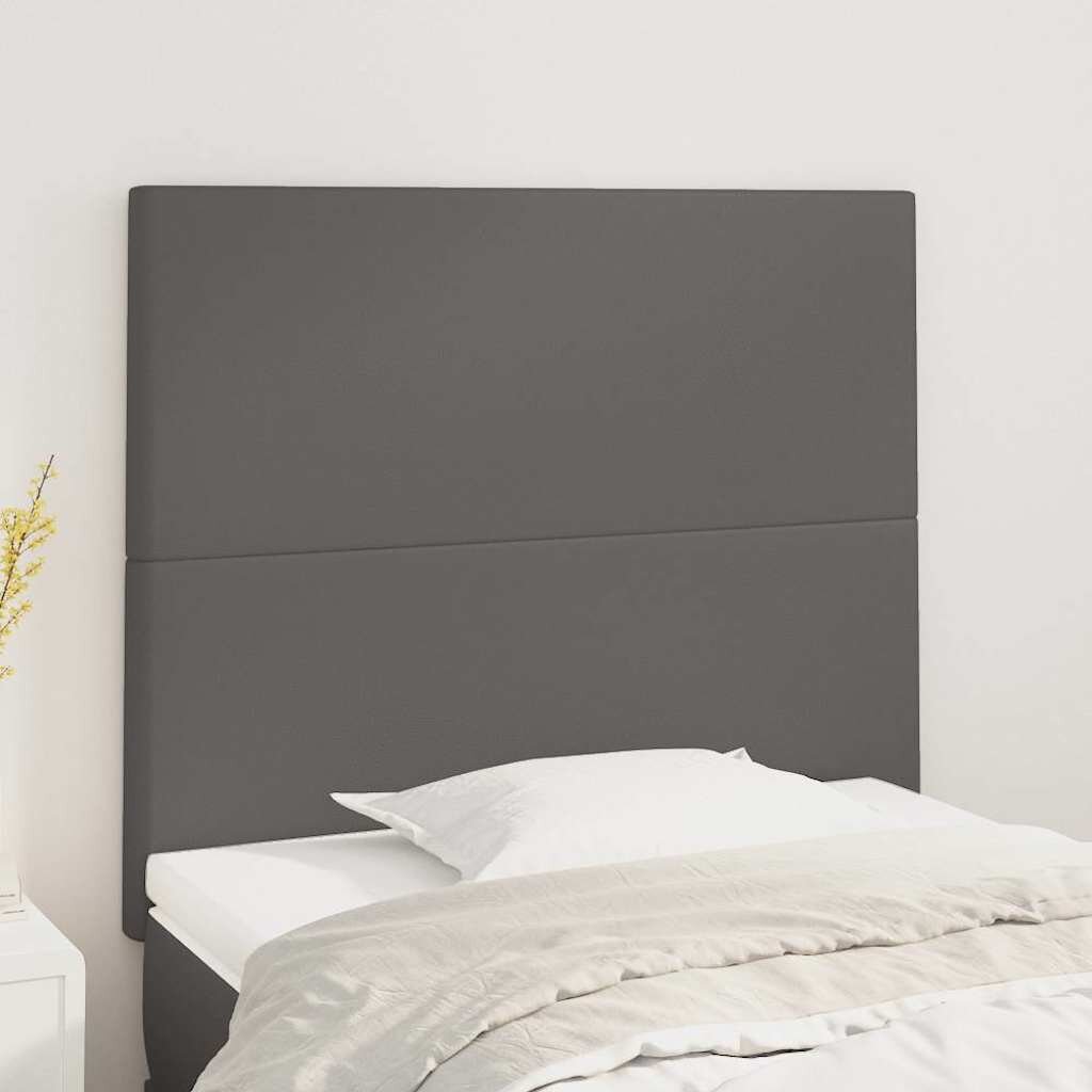 vidaXL Табла за легло сива 80x5x118/128 см изкуствена кожа