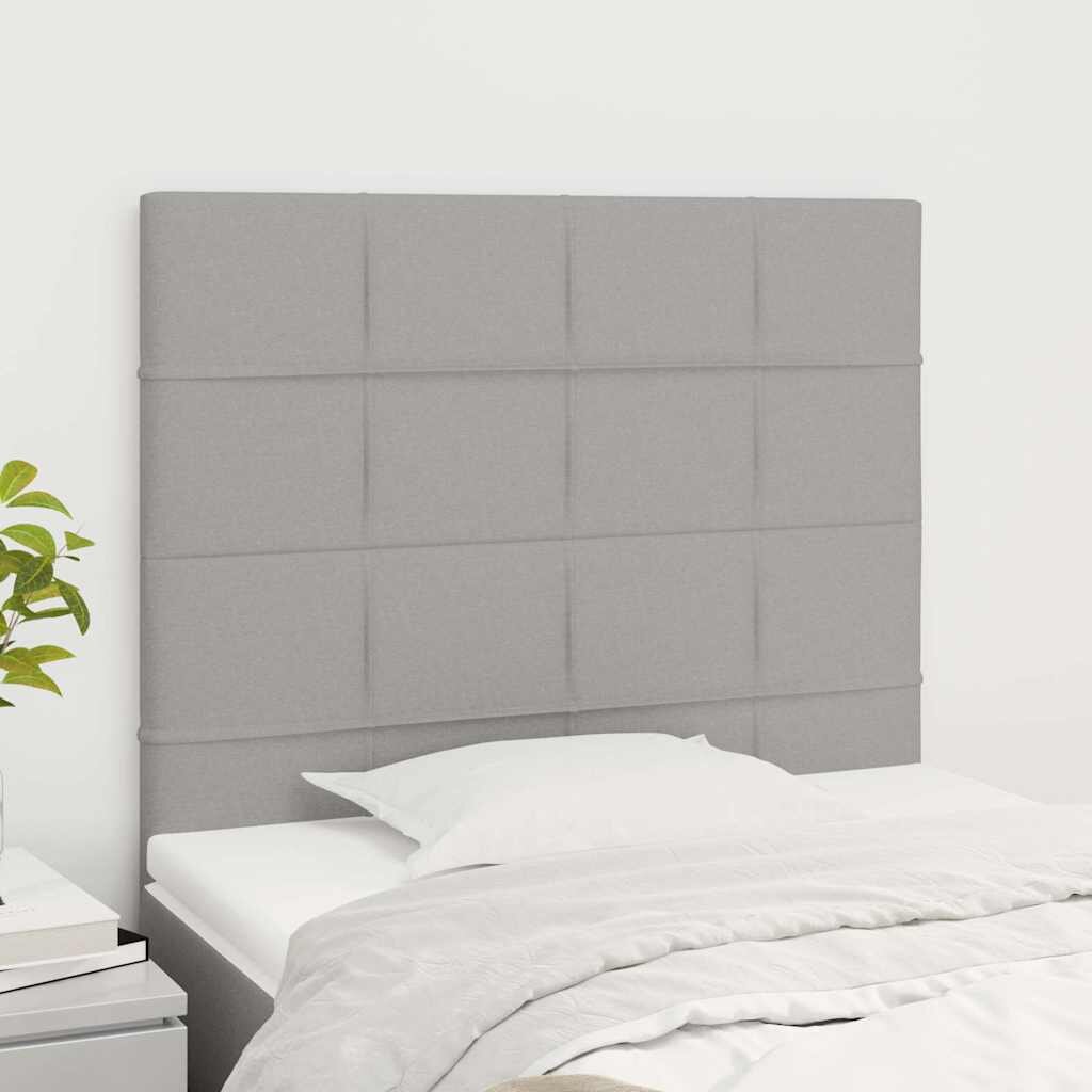 vidaXL Табла за легло светло сива 90x5x118/128 см плат