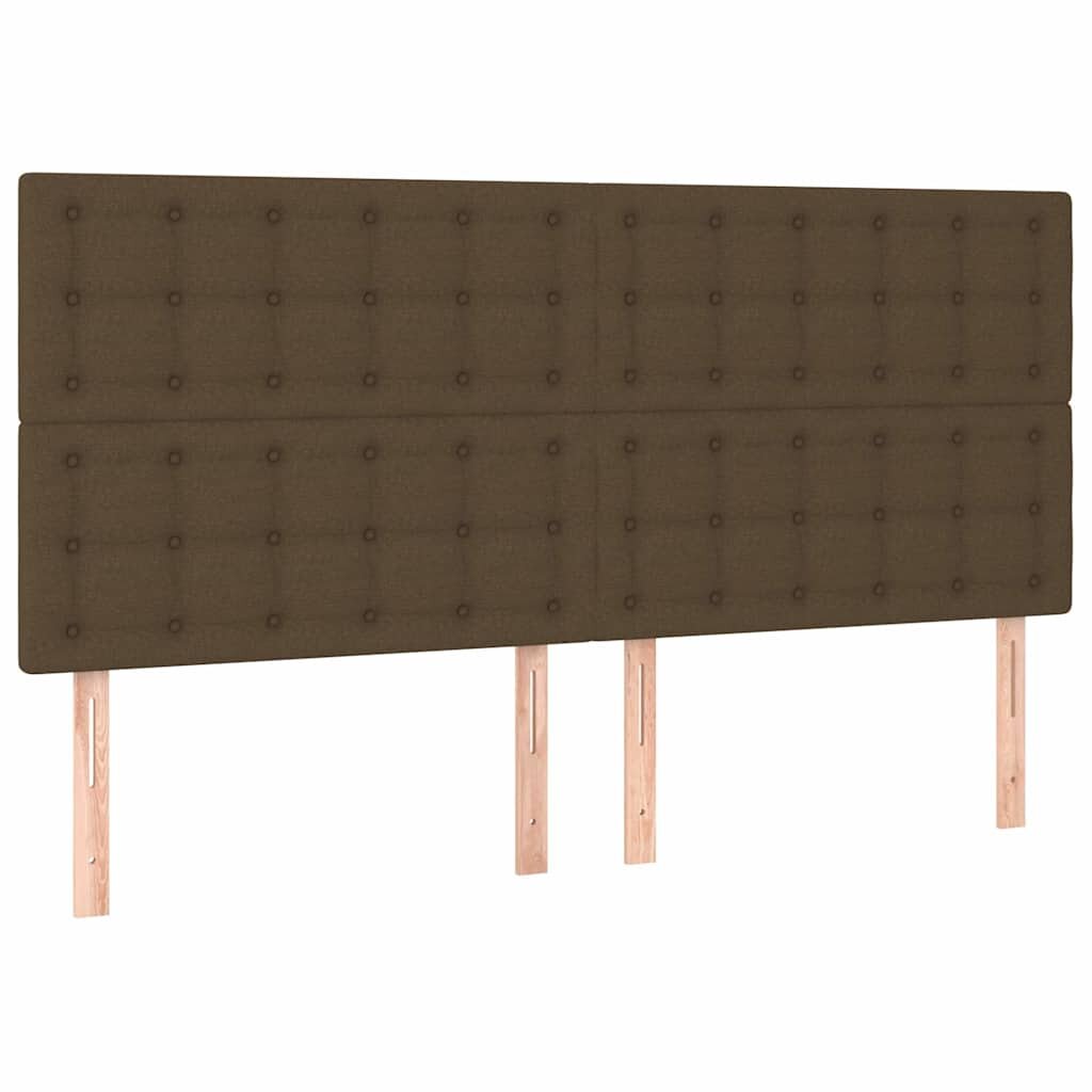 vidaXL Табла за легло тъмнокафява 160x5x118/128 см плат