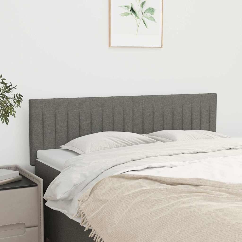 vidaXL Табла за легло тъмносива 144x5x78/88 см плат