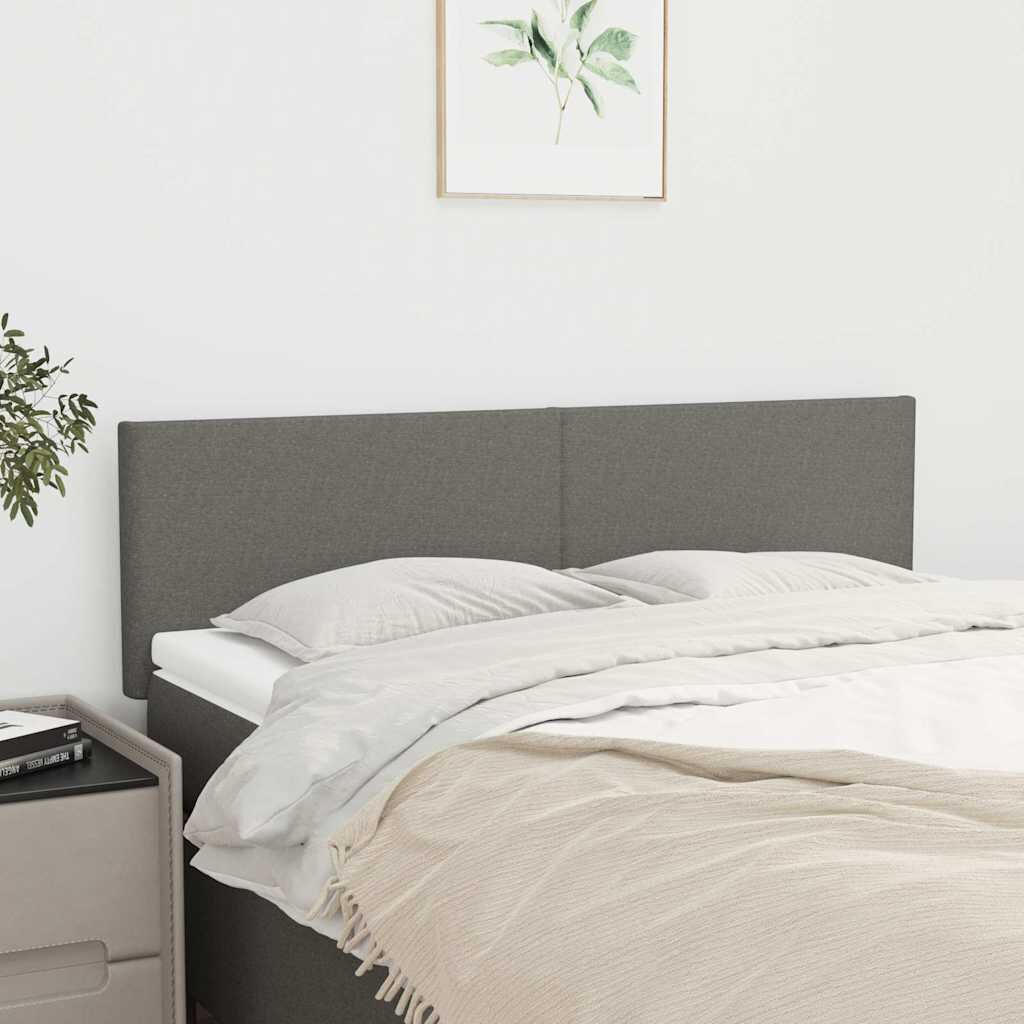 vidaXL Табла за легло тъмносива 144x5x78/88 см плат