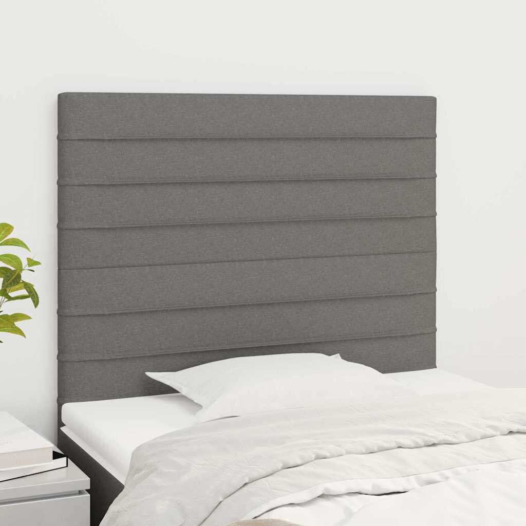 vidaXL Табла за легло тъмносива 80x5x118/128 см плат