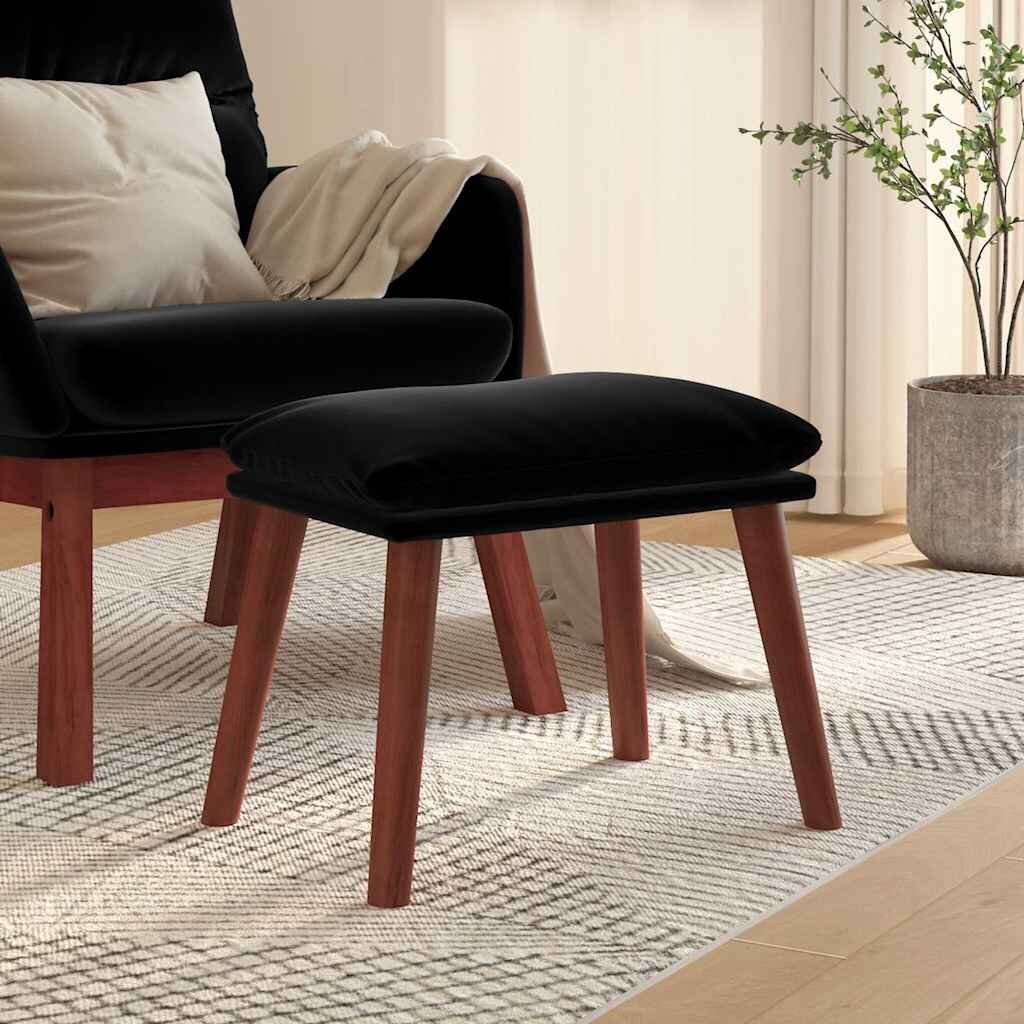 vidaXL Табуретка черна 45x295x35 см кадифе