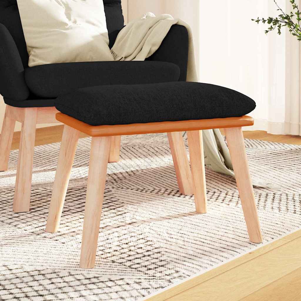 vidaXL Табуретка черна 45x295x35 см текстил и изкуствена кожа