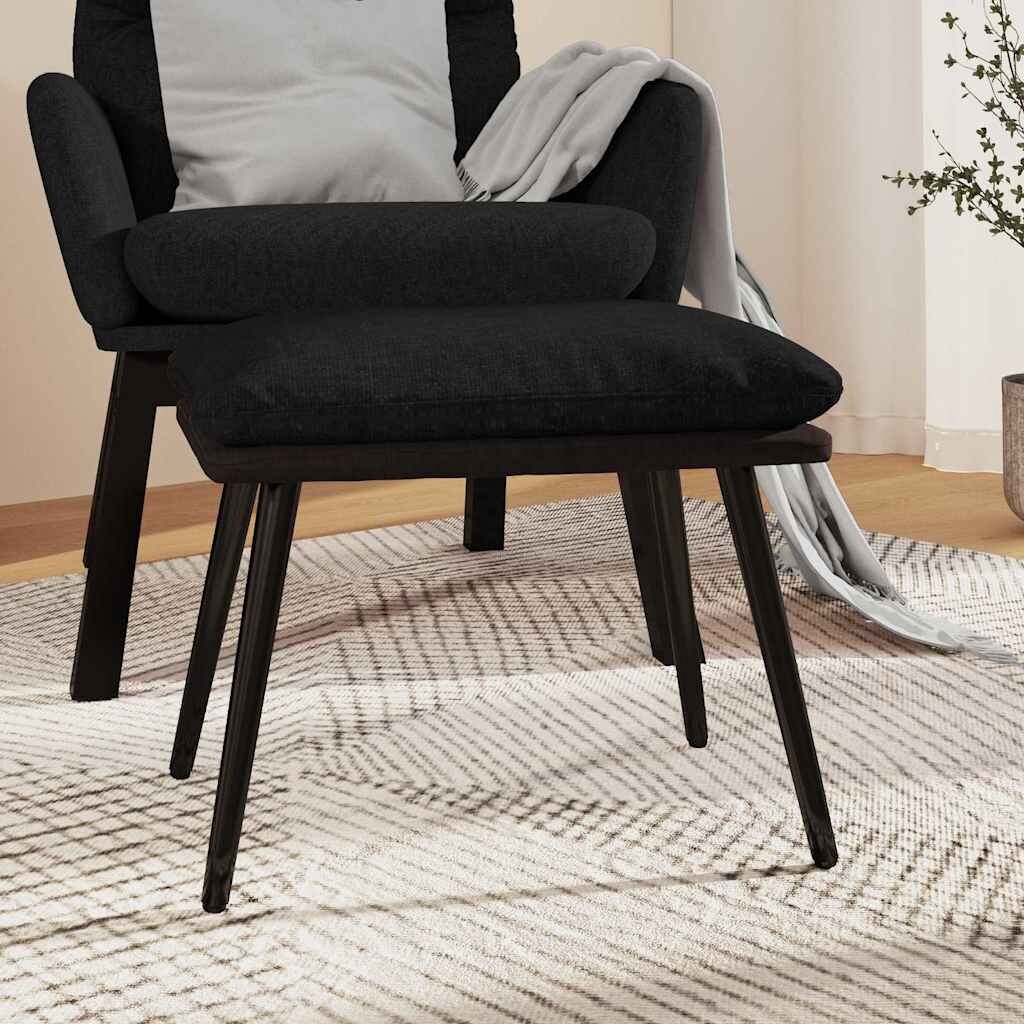 vidaXL Табуретка черна 45x295x35 см текстил и изкуствена кожа