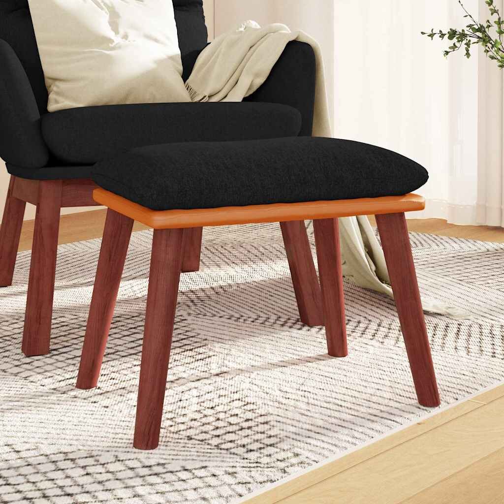 vidaXL Табуретка черна 45x295x35 см текстил и изкуствена кожа