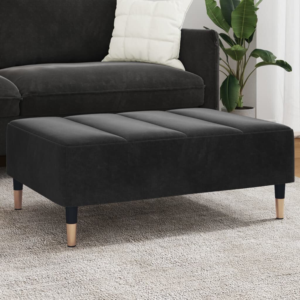 vidaXL Табуретка черна 77x55x31 см кадифе
