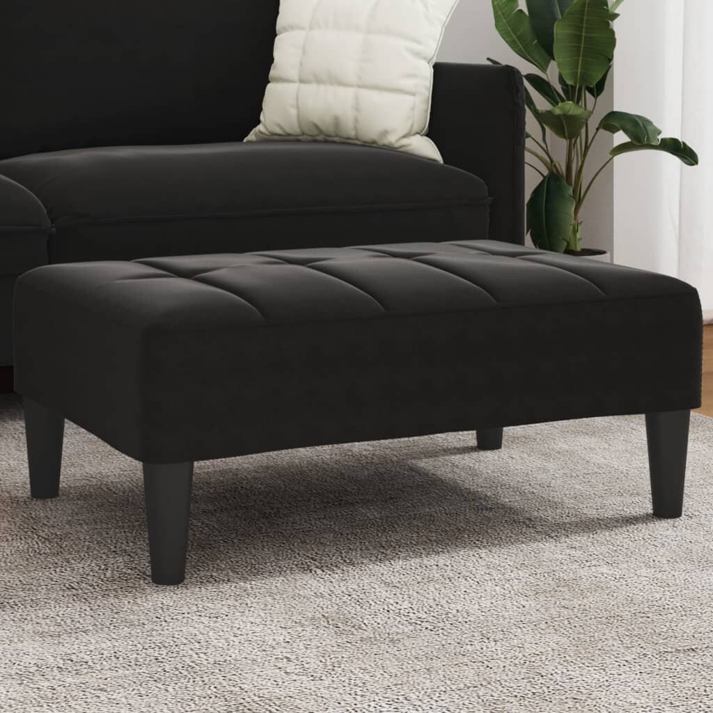 vidaXL Табуретка черна 77x55x31 см кадифе