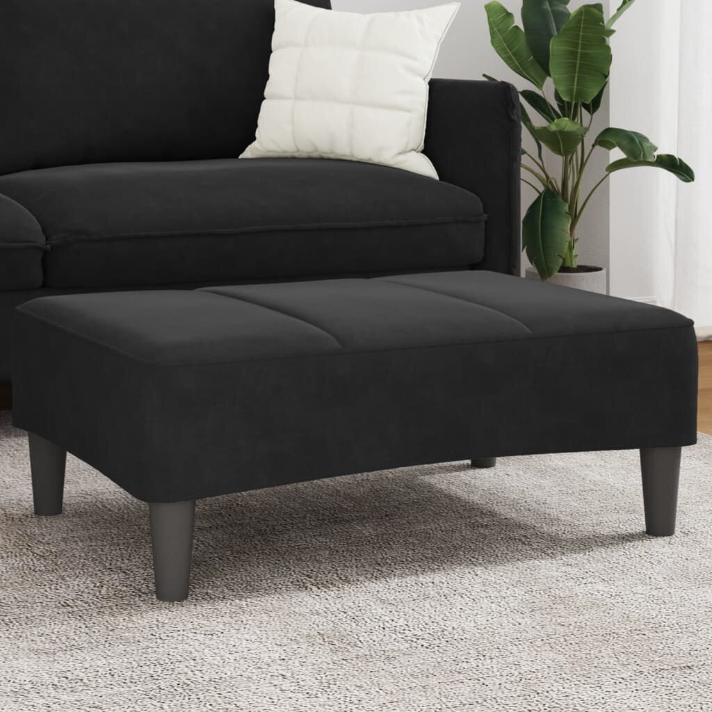 vidaXL Табуретка черна 77x55x31 см кадифе