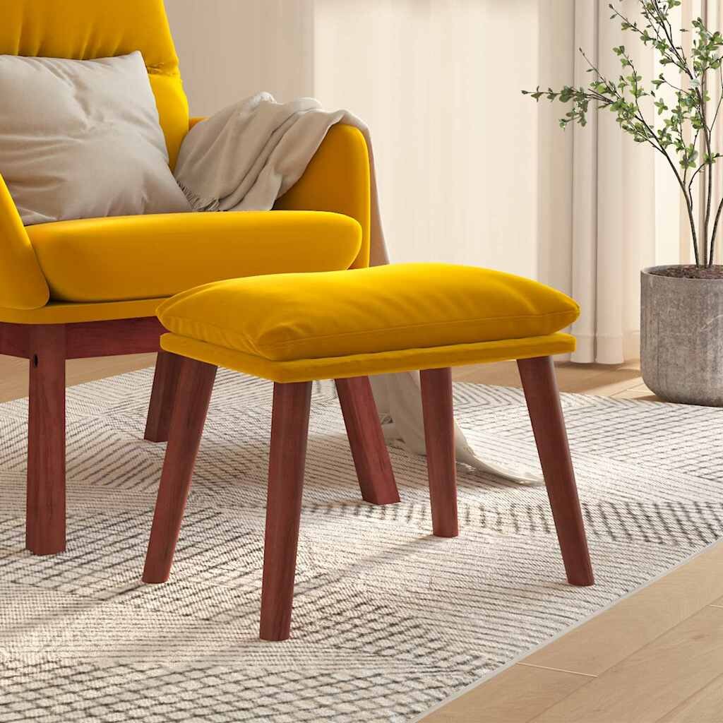vidaXL Табуретка горчица жълта 45x295x35 см кадифе