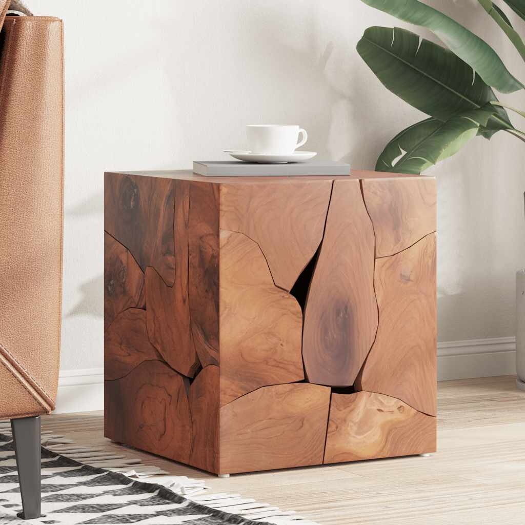 vidaXL Табуретка кафява 40x40x45 см тиково дърво масив