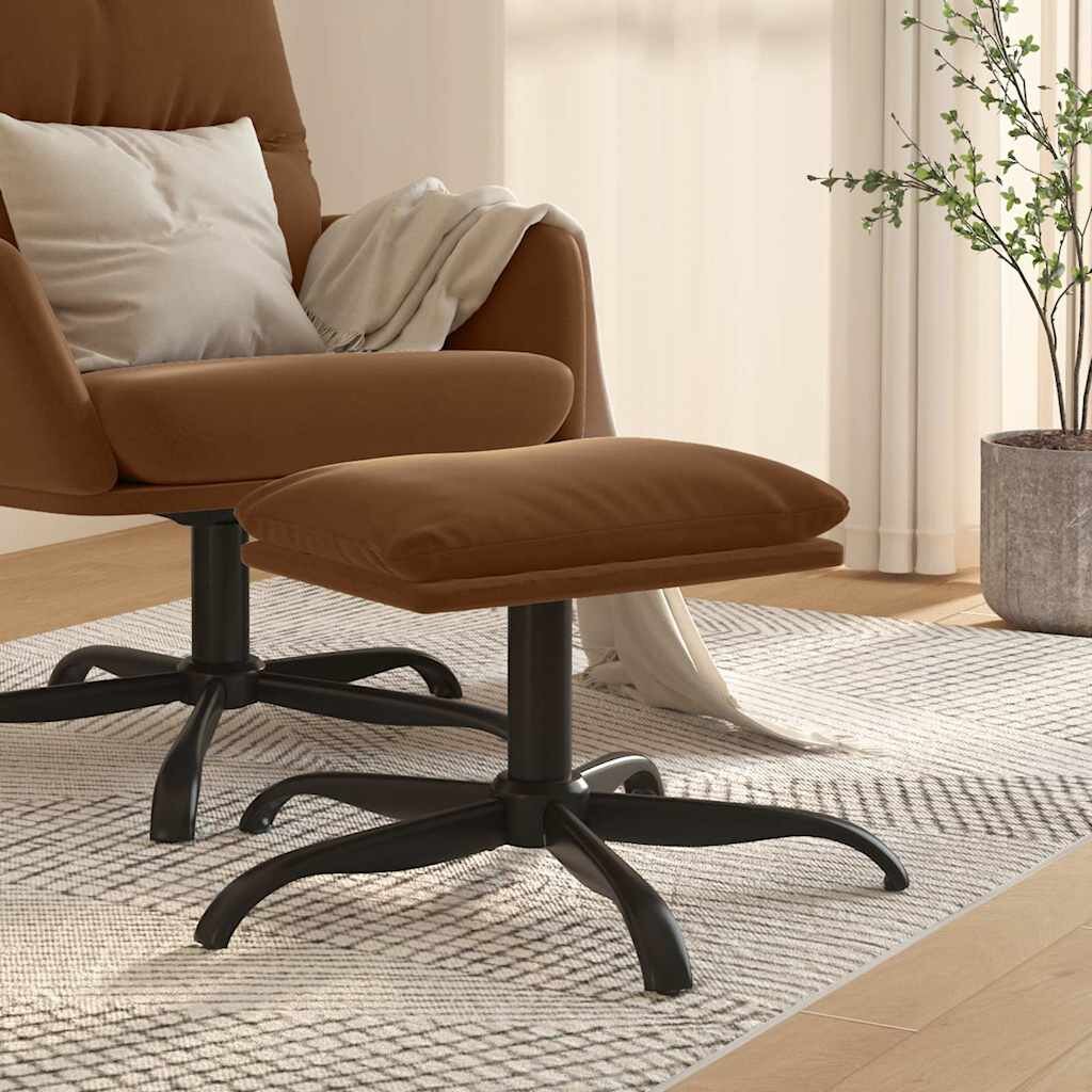 vidaXL Табуретка кафява 60x60x36 см плат микрофибър
