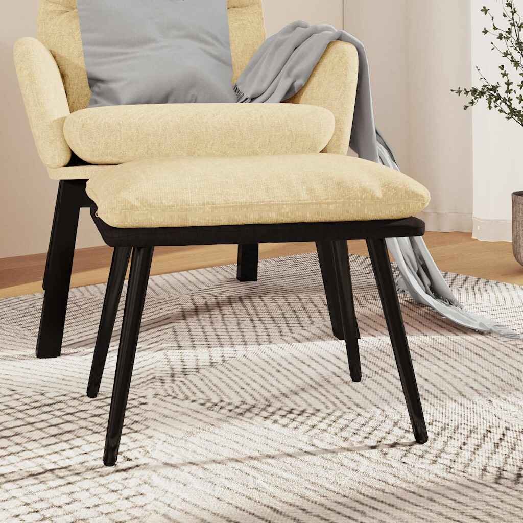 vidaXL Табуретка кремава 45x295x35 см текстил и изкуствена кожа