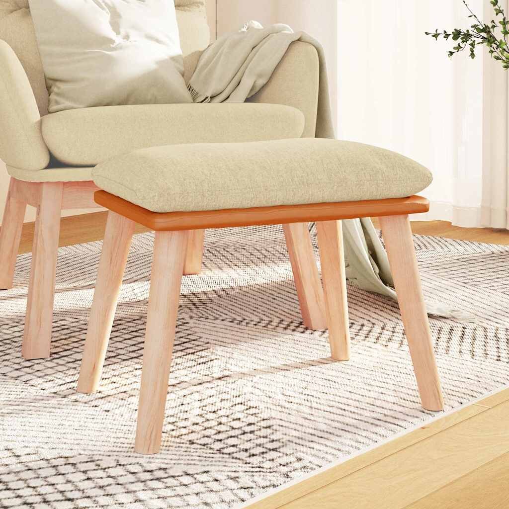 vidaXL Табуретка кремава 45x295x35 см текстил и изкуствена кожа