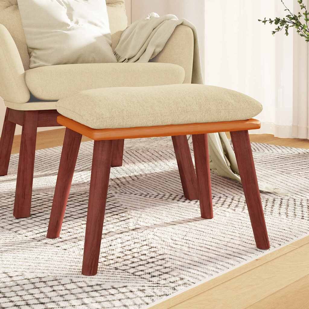 vidaXL Табуретка кремава 45x295x35 см текстил и изкуствена кожа