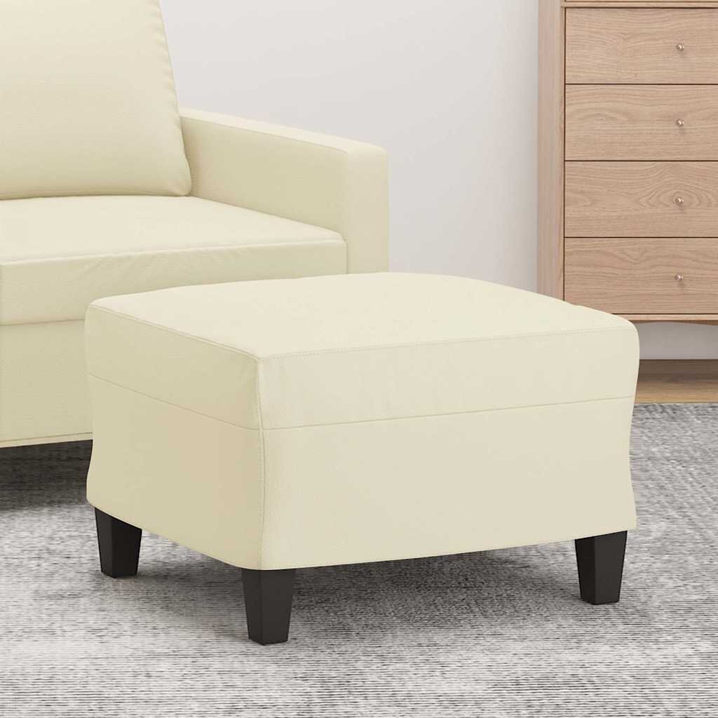 vidaXL Табуретка кремава 60x50x41 см изкуствена кожа