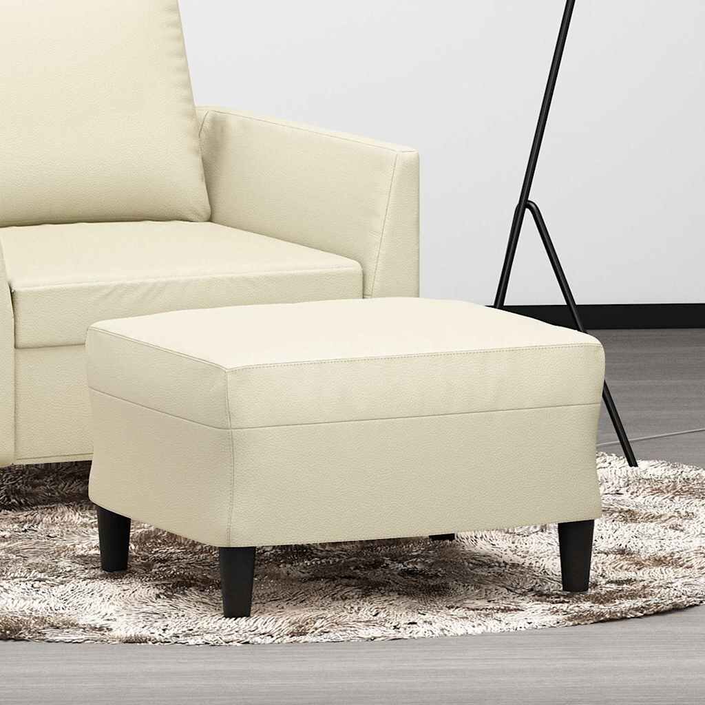 vidaXL Табуретка кремава 60x50x41 см изкуствена кожа