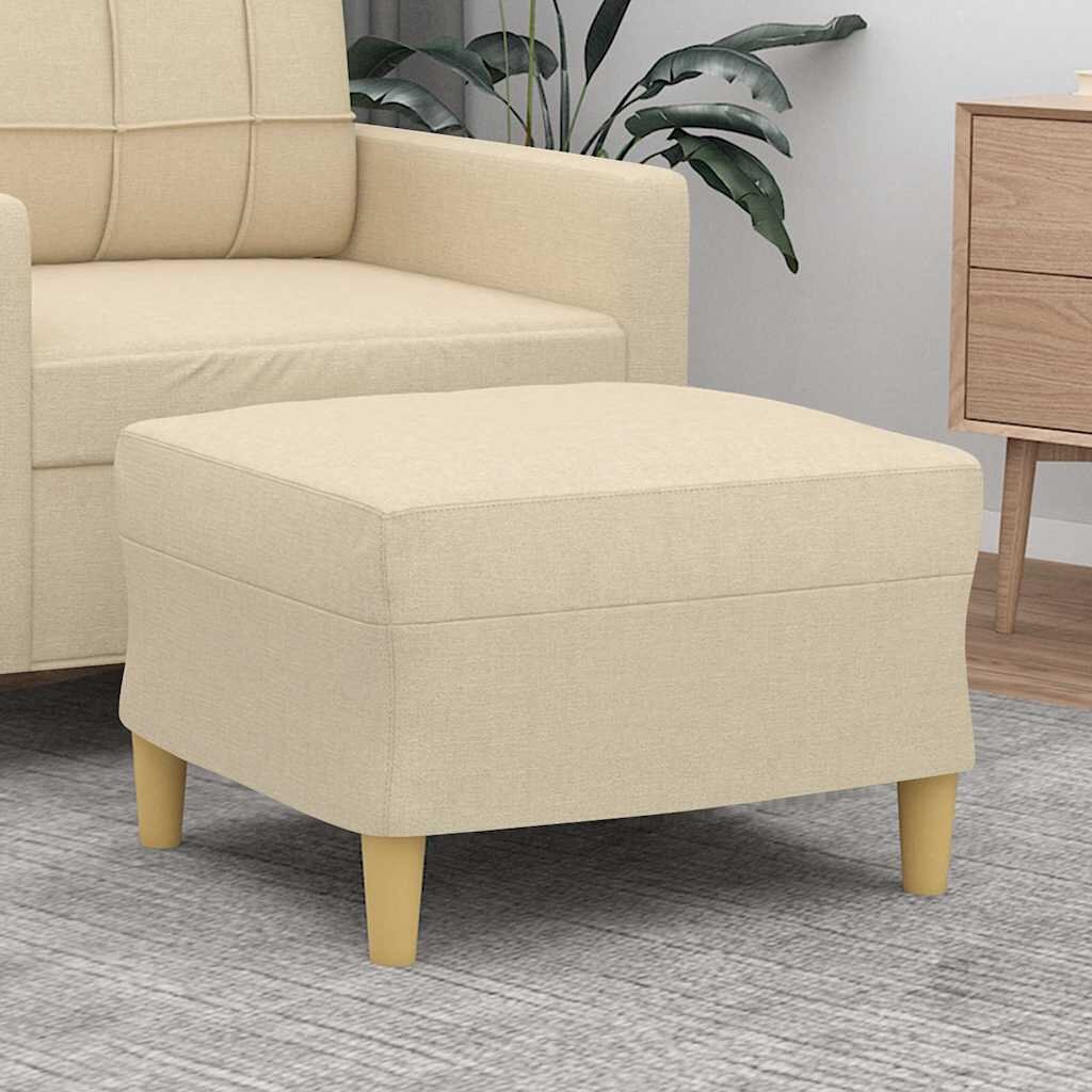 vidaXL Табуретка кремава 60x50x41 см плат