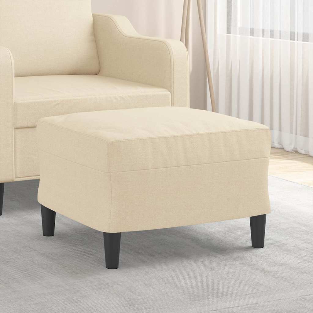 vidaXL Табуретка кремава 60x50x41 см плат