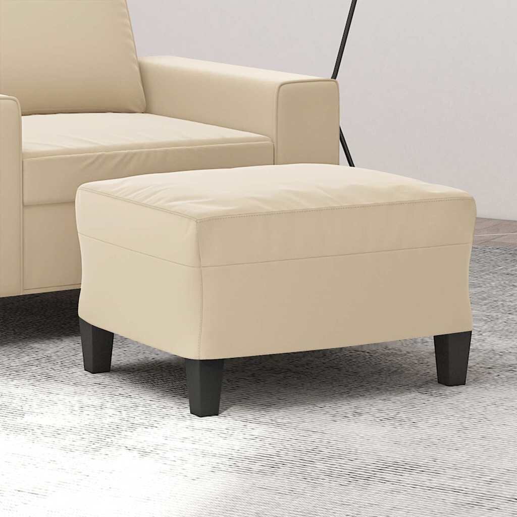 vidaXL Табуретка кремава 60x50x41 см плат микрофибър