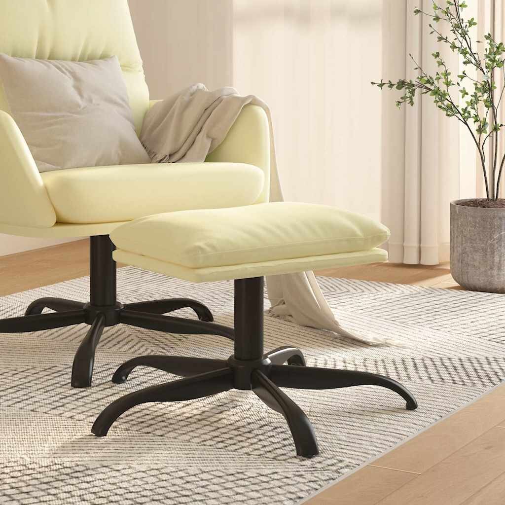 vidaXL Табуретка кремава 60x60x36 см изкуствена кожа