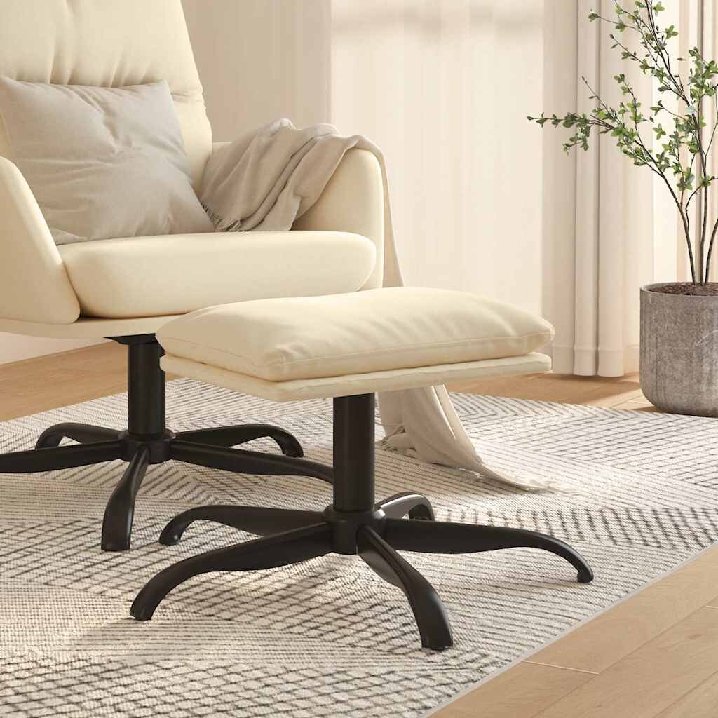 vidaXL Табуретка кремава 60x60x36 см плат