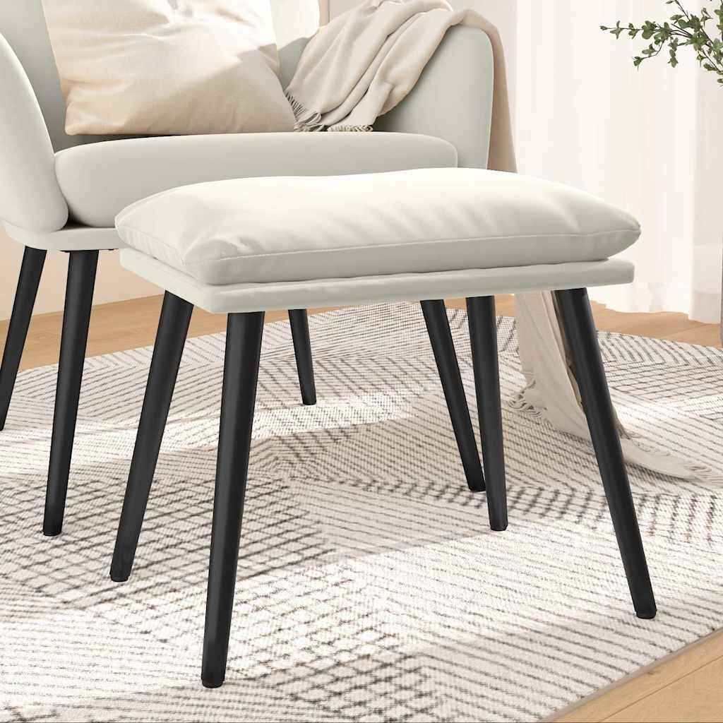 vidaXL Табуретка кремавобяла 45x295x35 см кадифе