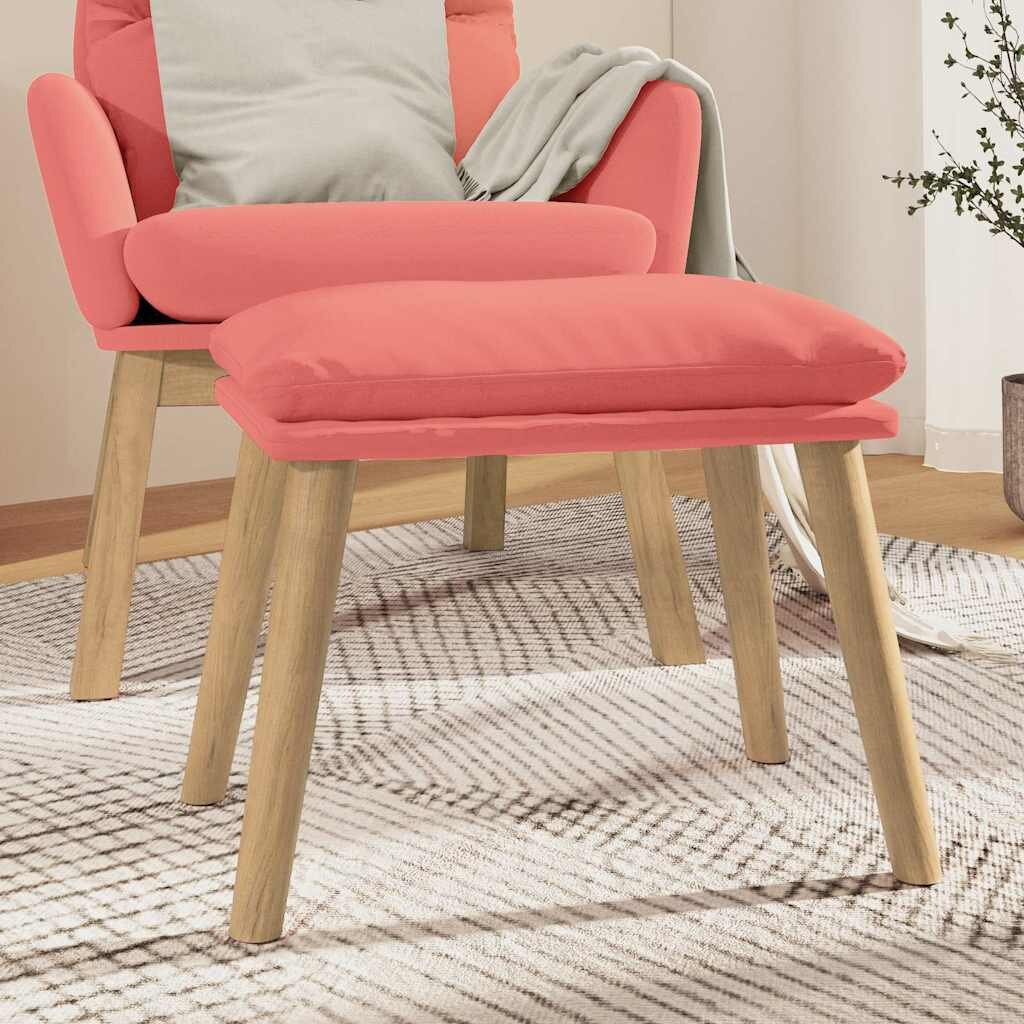 vidaXL Табуретка розова 45x295x35 см кадифе