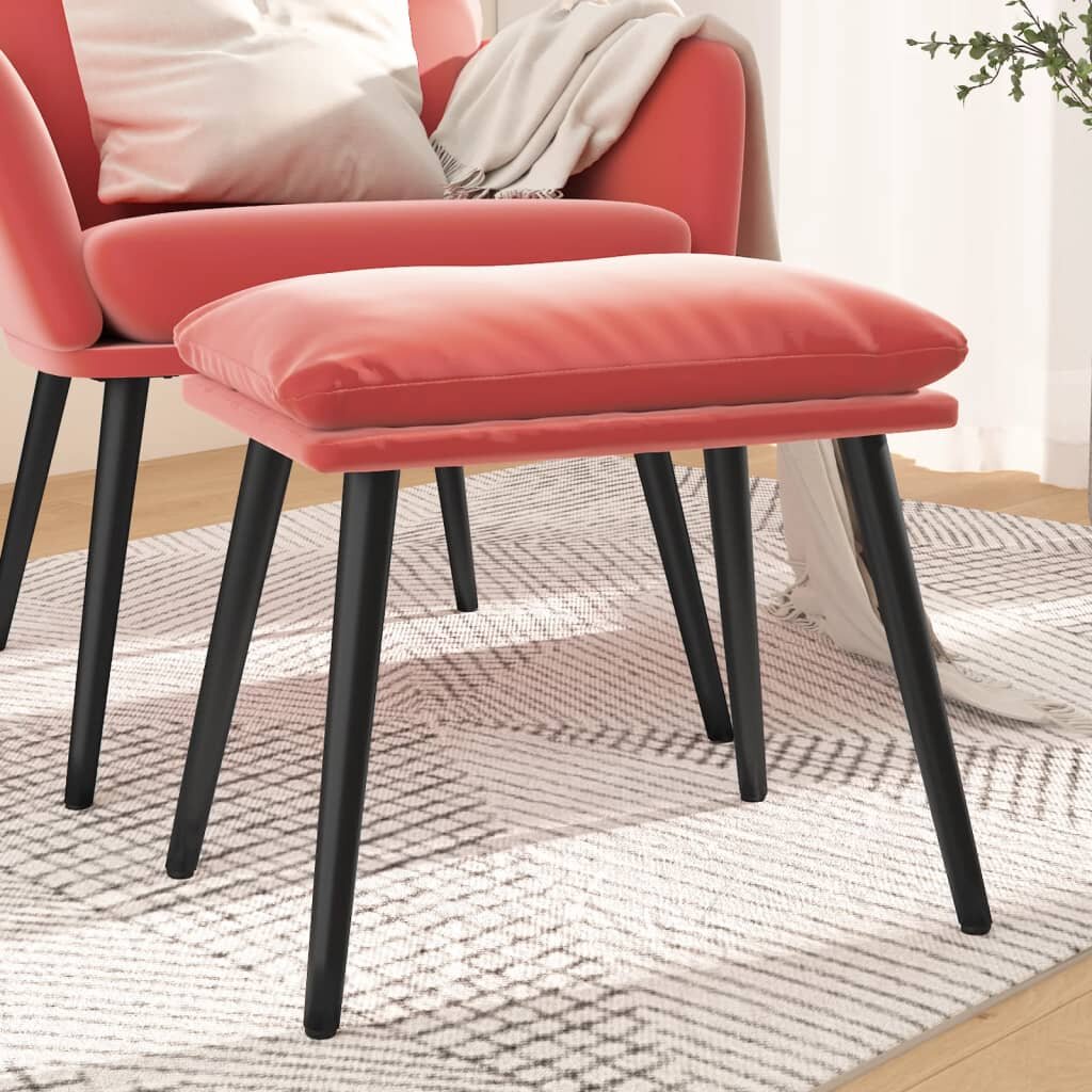 vidaXL Табуретка розова 45x295x35 см кадифе