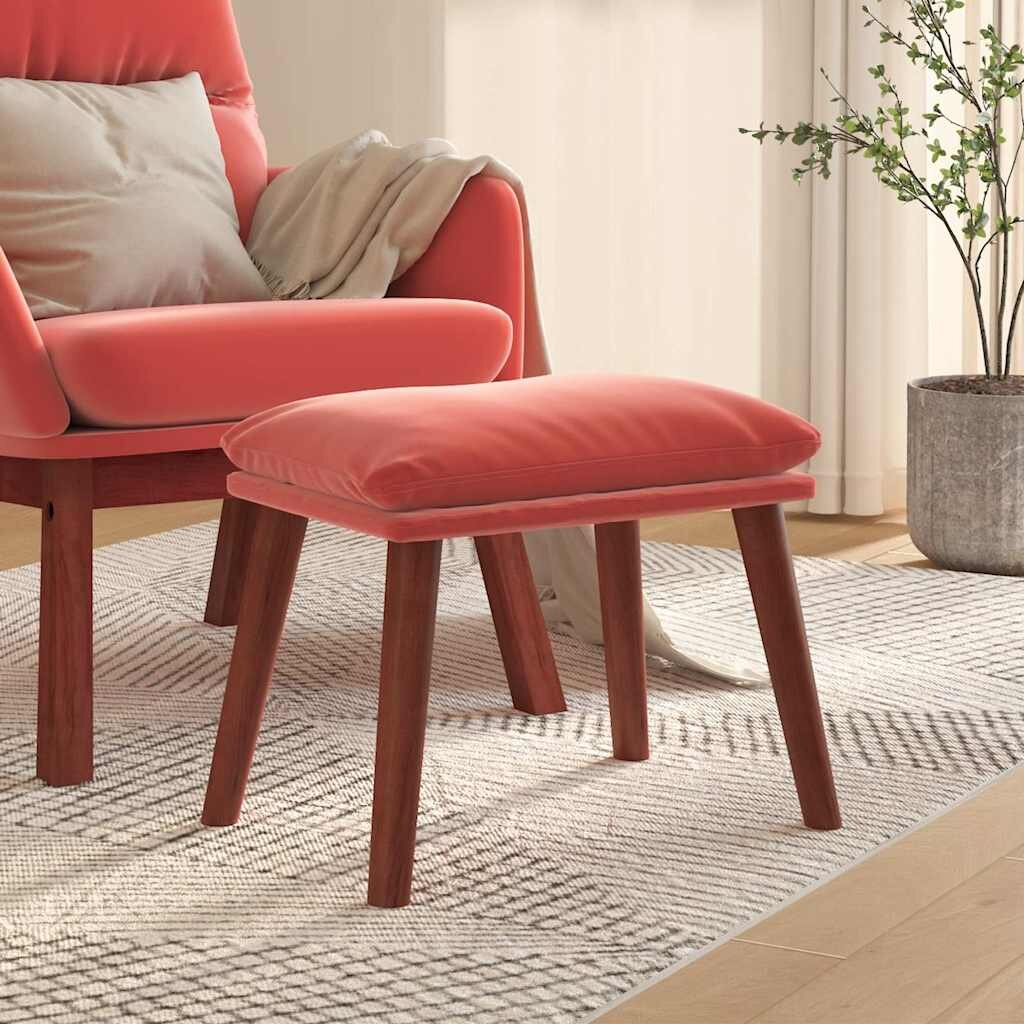 vidaXL Табуретка розова 45x295x35 см кадифе
