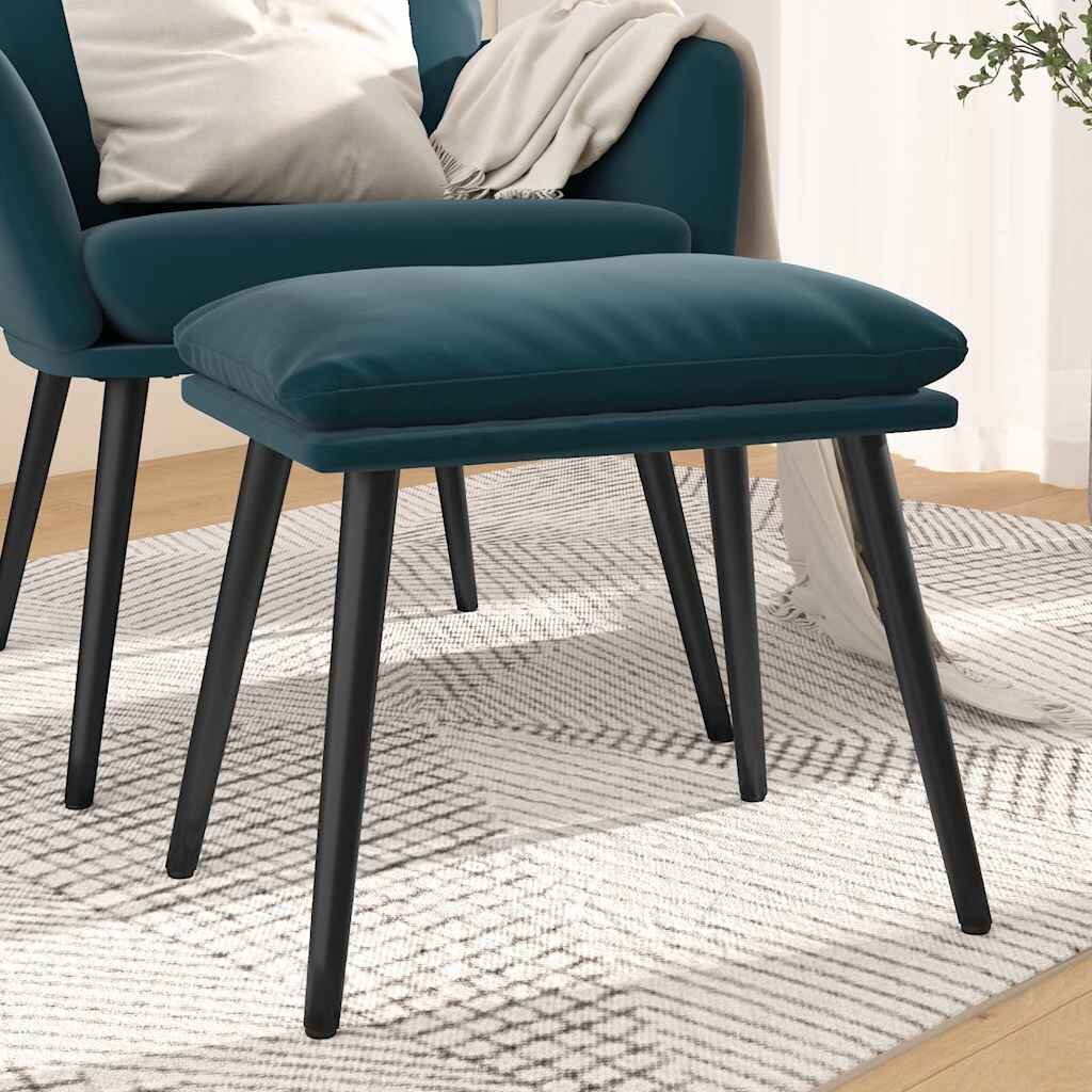 vidaXL Табуретка синя 45x295x35 см кадифе
